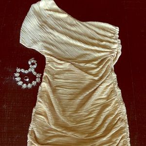 One-Shoulder Gold Dress